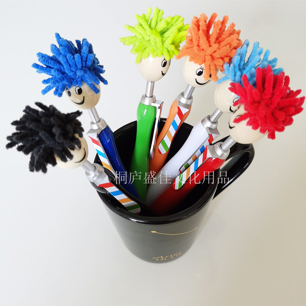 Wholesale Cartoon Plush Doll Mops, Smiling Face, Three in One Touch Ballpoint Pen
